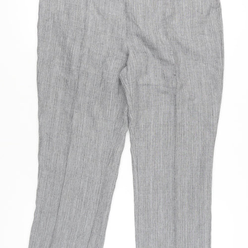 Damart Women’s Grey Straight Leg Trousers UK 20 Elastic Waist 29in