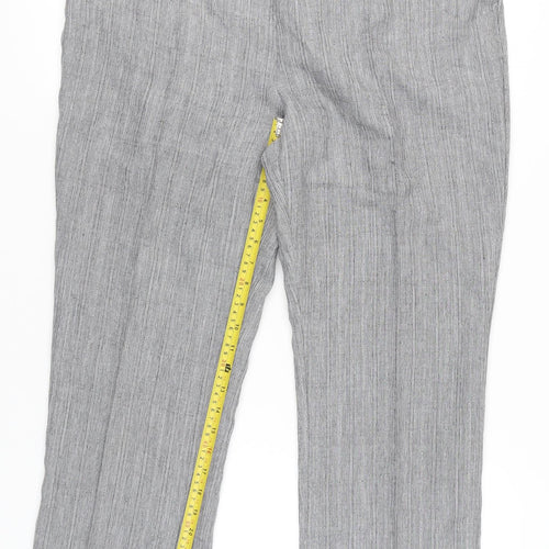 Damart Women’s Grey Straight Leg Trousers UK 20 Elastic Waist 29in