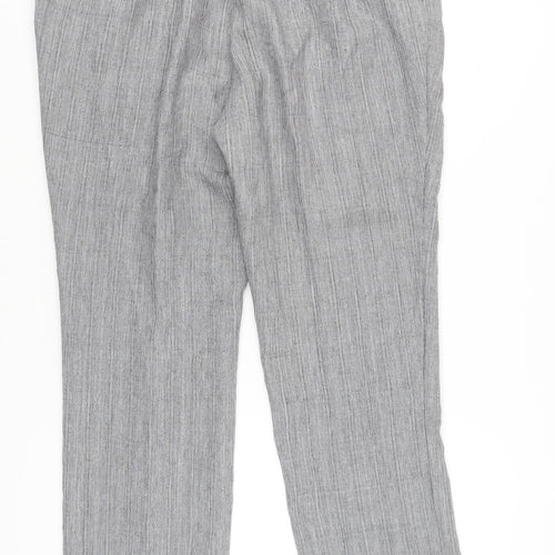 Damart Women’s Grey Straight Leg Trousers UK 20 Elastic Waist 29in
