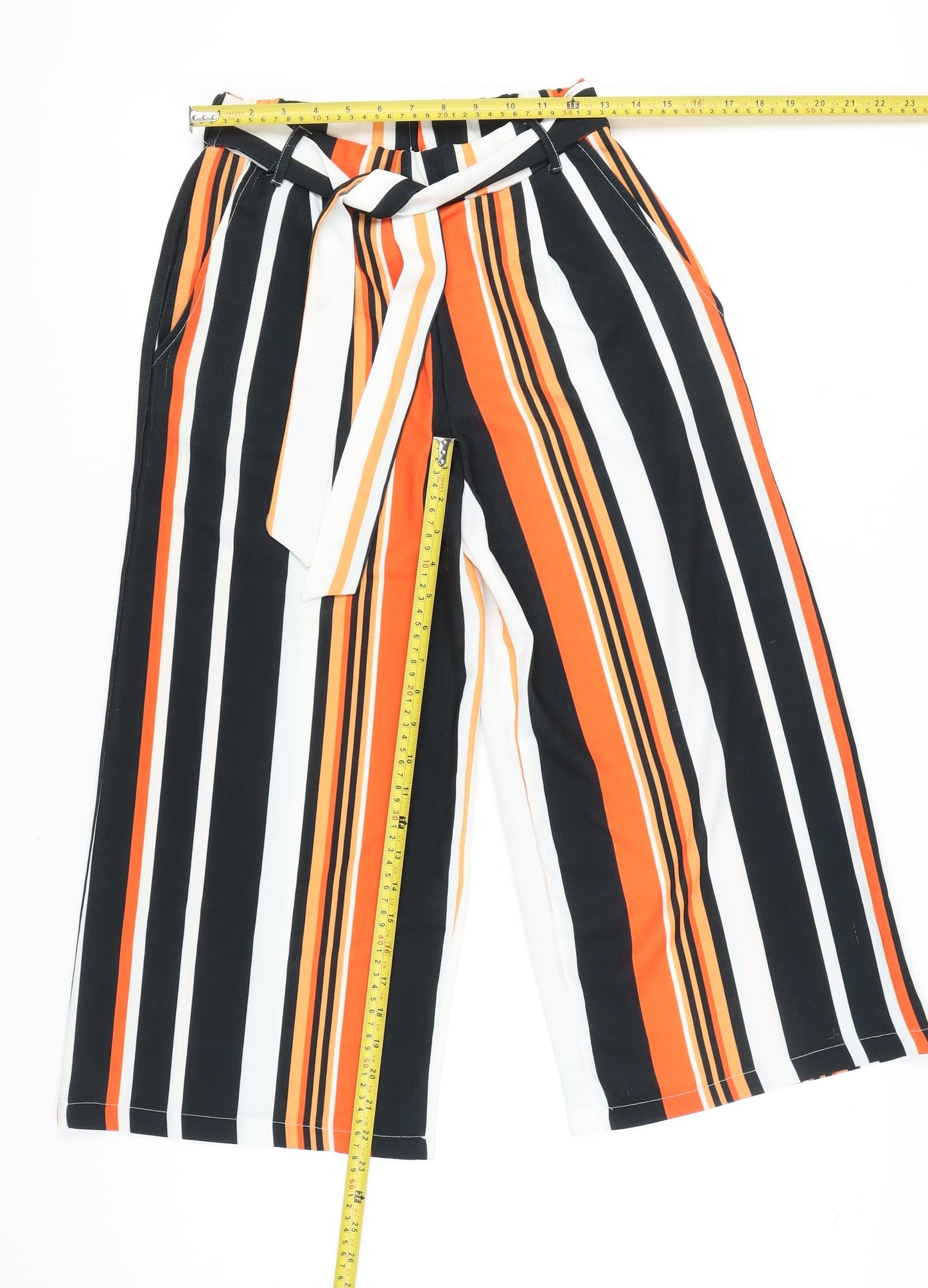 Therapy Women’s Multicoloured Striped Wide-Leg Trousers Size 6