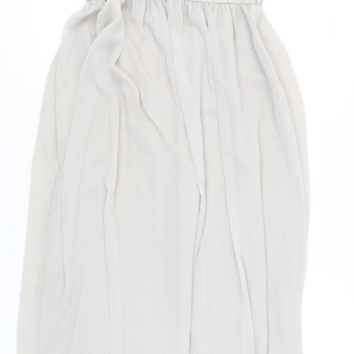 H&M Women’s Beige One Shoulder Maxi Chiffon Dress Size 10 Formal Wedding