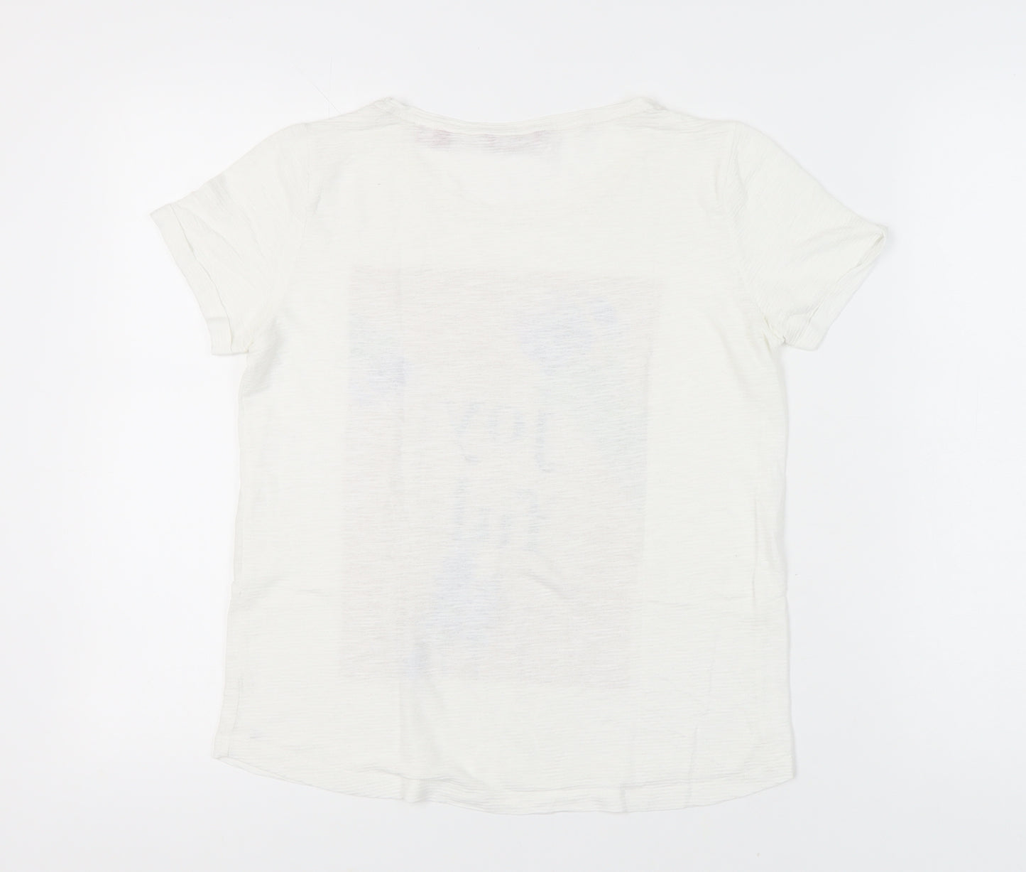 s.Oliver Womens White Floral Graphic Cotton T-Shirt Size 8