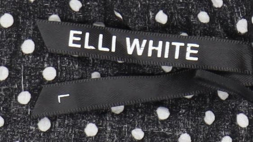 Elli White Women's Black Polka Dot Cotton Long Sleeve Shirt L