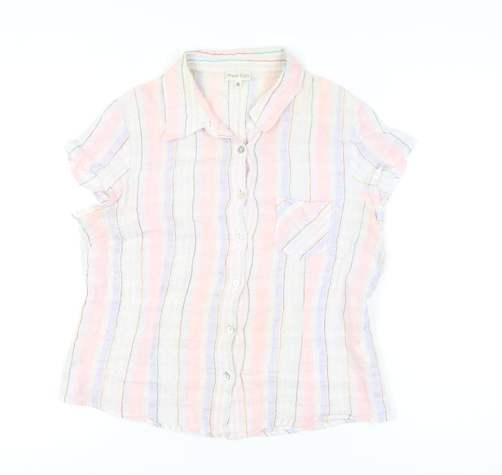 Phase Eight Women’s Multicoloured Stripe Button-Up Shirt Size 16