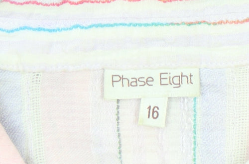 Phase Eight Women’s Multicoloured Stripe Button-Up Shirt Size 16