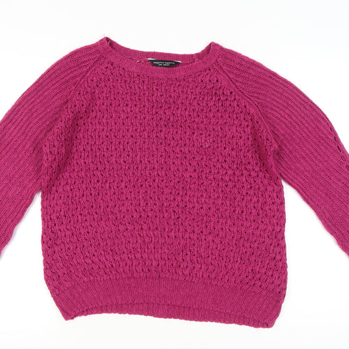Dorothy Perkins Women’s Pink Open-Knit Jumper Size 14