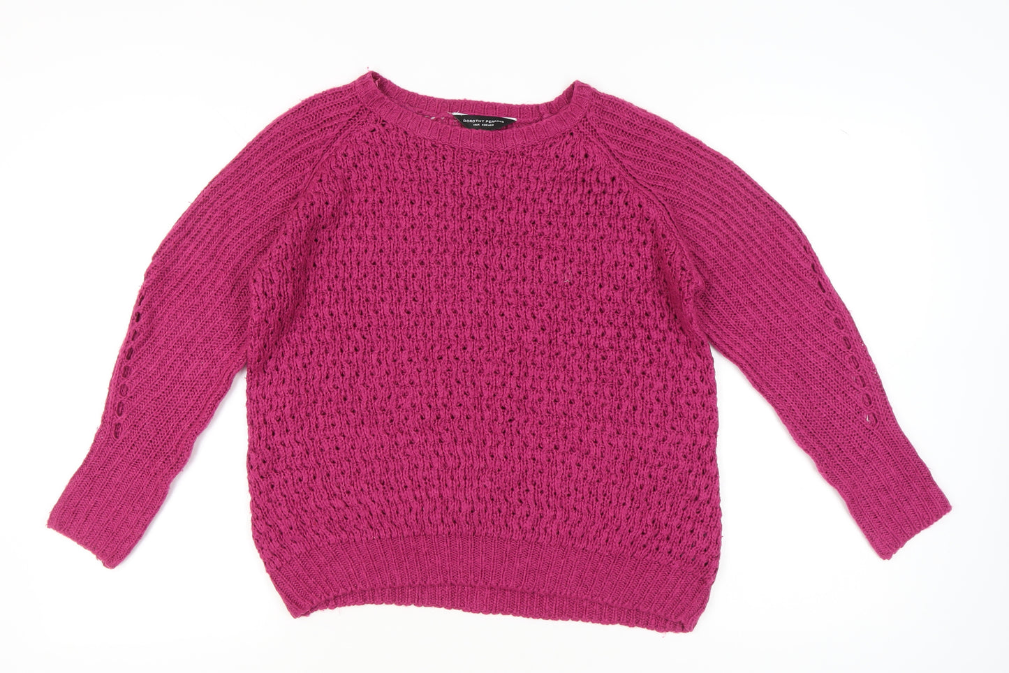 Dorothy Perkins Women’s Pink Open-Knit Jumper Size 14