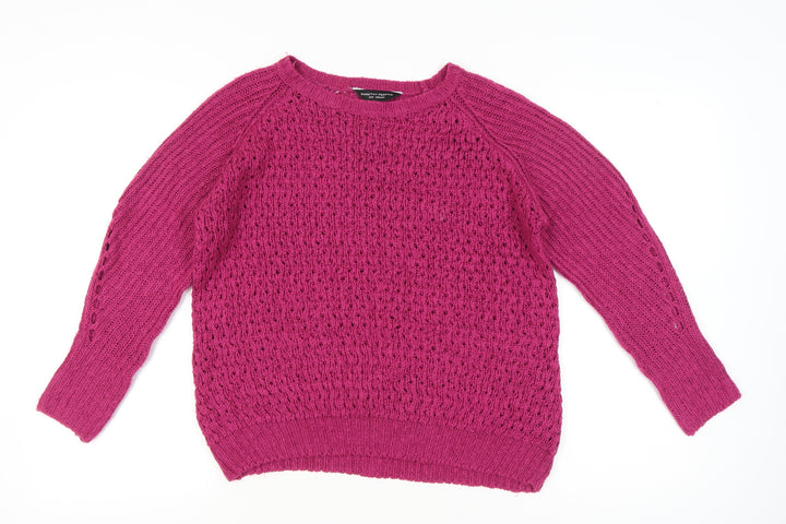 Dorothy Perkins Women’s Pink Open-Knit Jumper Size 14