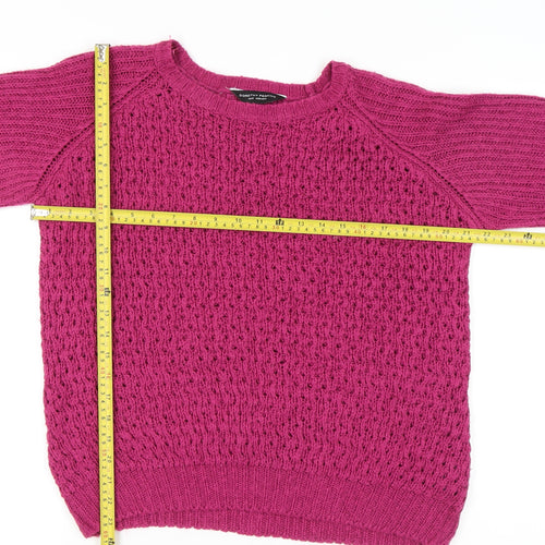 Dorothy Perkins Women’s Pink Open-Knit Jumper Size 14