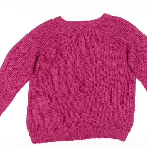 Dorothy Perkins Women’s Pink Open-Knit Jumper Size 14