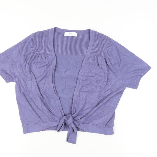 Marks and Spencer Women Purple Size 16 Cardigan V-Neck Short Sleeve