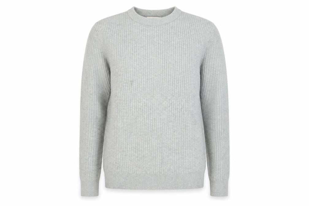 Marks and Spencer Women’s Grey XS Waffle-Knit Wool Blend Jumper