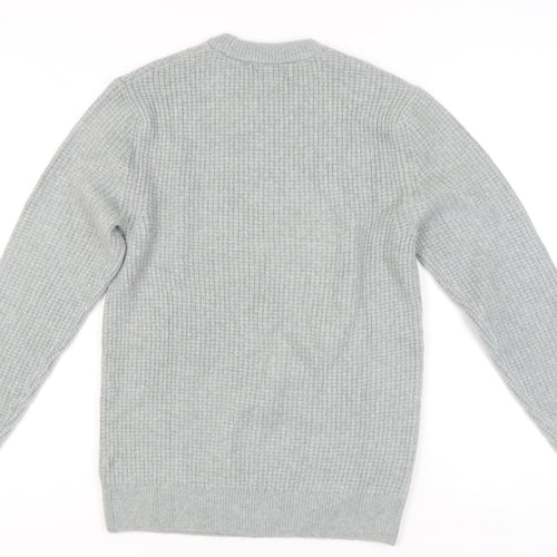 Marks and Spencer Women’s Grey XS Waffle-Knit Wool Blend Jumper