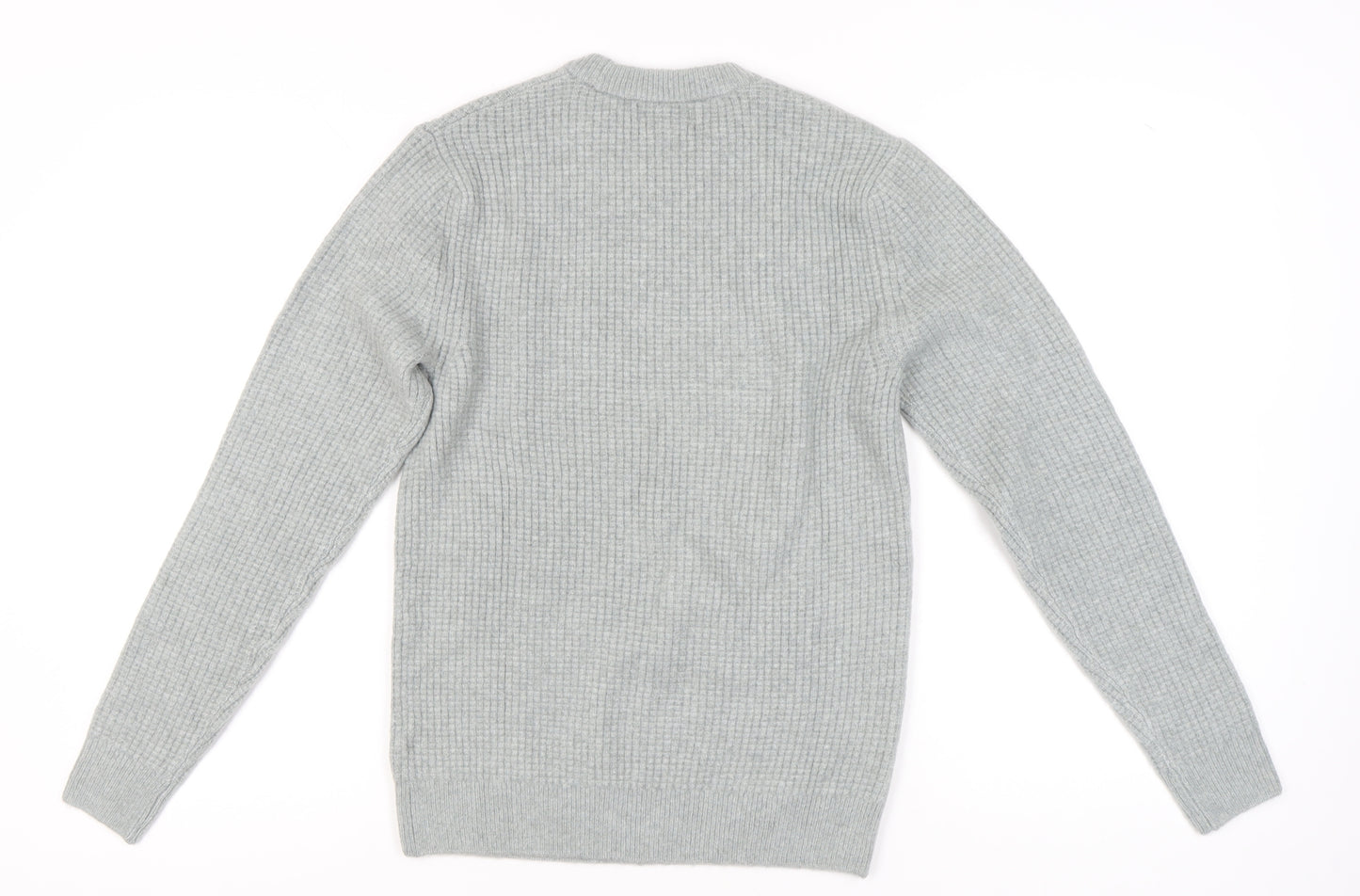 Marks and Spencer Women’s Grey XS Waffle-Knit Wool Blend Jumper