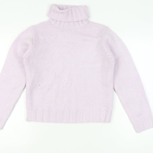 BHS Women's Purple Roll Neck Knit Jumper Size 10 Long Sleeve