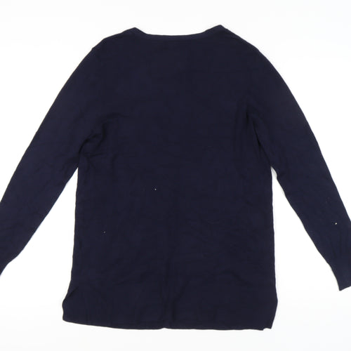 Papaya Women's Blue Size 16 V-Neck Long Sleeve Cardigan