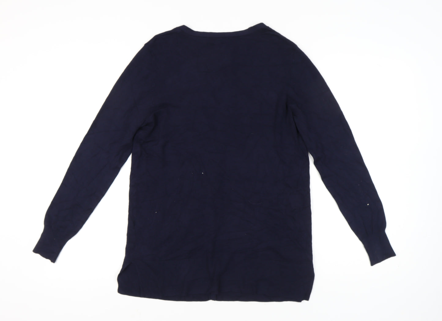 Papaya Women's Blue Size 16 V-Neck Long Sleeve Cardigan