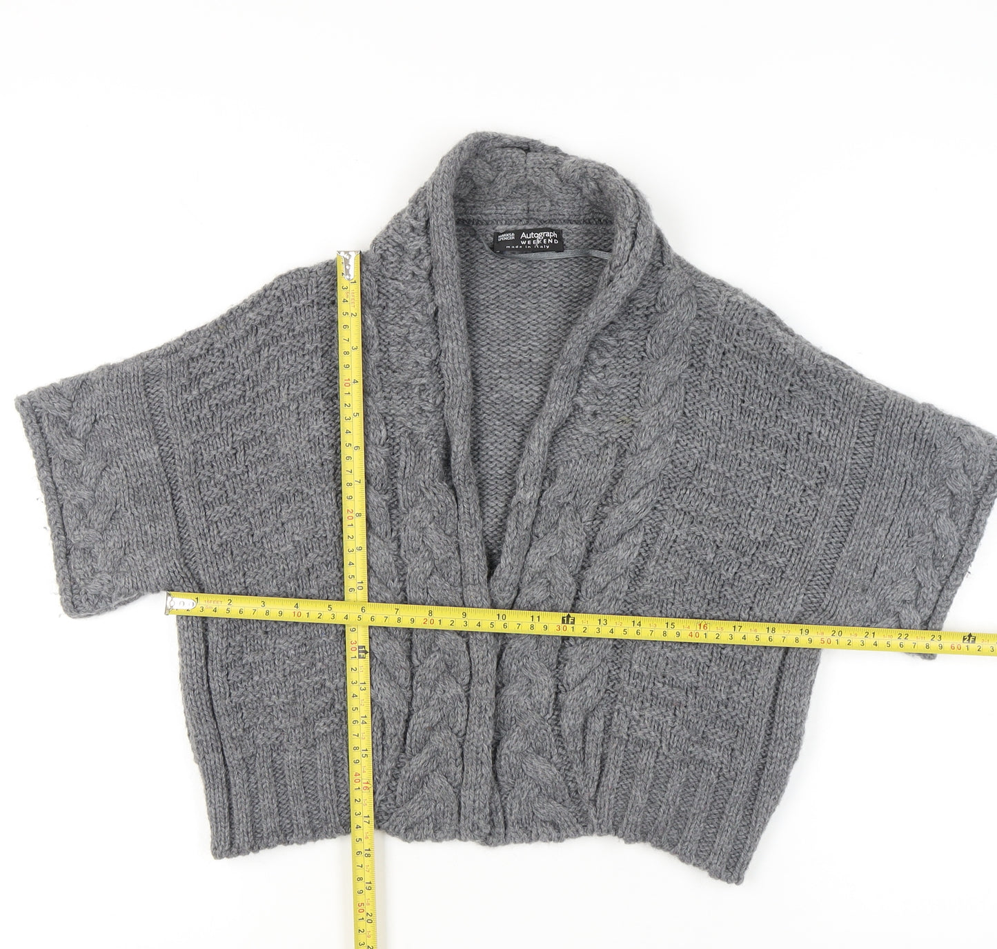 Marks & Spencer Women’s Grey Cable-Knit Cardigan UK 12-14