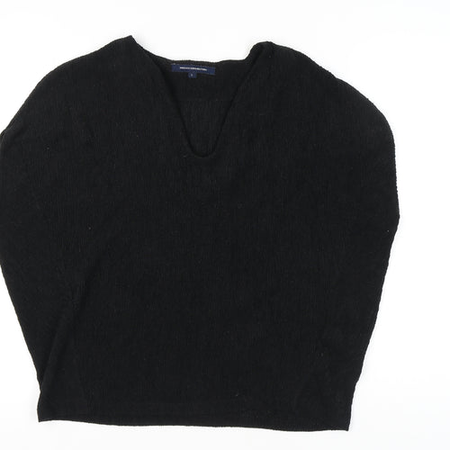 French Connection Women’s Black V-Neck Knit Top L Regular Fit