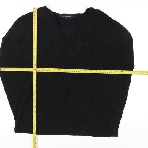 French Connection Women’s Black V-Neck Knit Top L Regular Fit