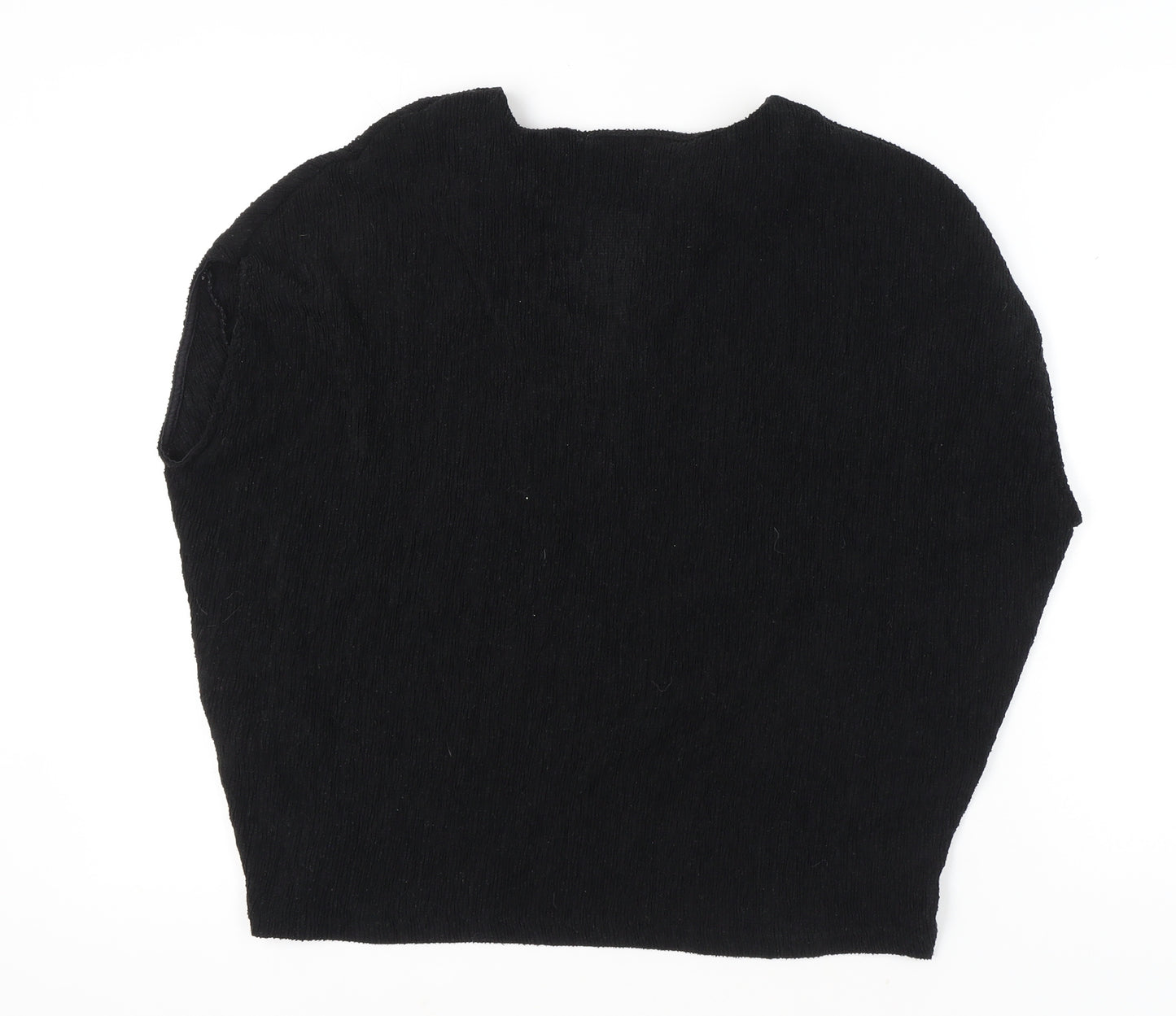 French Connection Women’s Black V-Neck Knit Top L Regular Fit