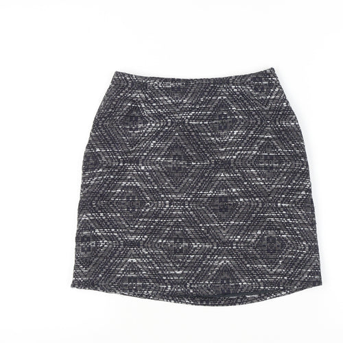 PARAPHRASE Women’s Black Geometric Tweed Pencil Skirt XS Knee Length