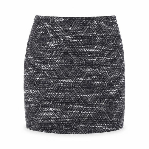 PARAPHRASE Women’s Black Geometric Tweed Pencil Skirt XS Knee Length