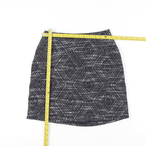 PARAPHRASE Women’s Black Geometric Tweed Pencil Skirt XS Knee Length