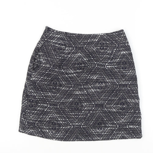PARAPHRASE Women’s Black Geometric Tweed Pencil Skirt XS Knee Length