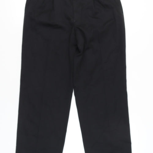 Canda Women's Black Pleated Straight Leg Trousers Size 28 Regular
