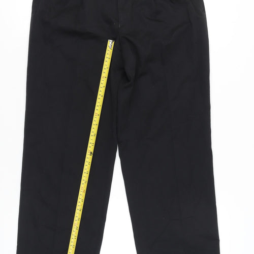 Canda Women's Black Pleated Straight Leg Trousers Size 28 Regular