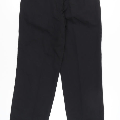 Canda Women's Black Pleated Straight Leg Trousers Size 28 Regular