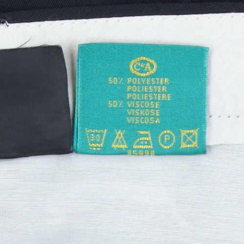 Canda Women's Black Pleated Straight Leg Trousers Size 28 Regular