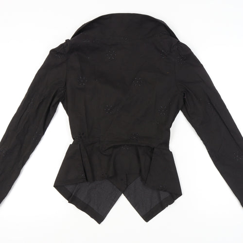 Vivienne Westwood Women's Black Cotton Collared Long Sleeve Blouse Size 16