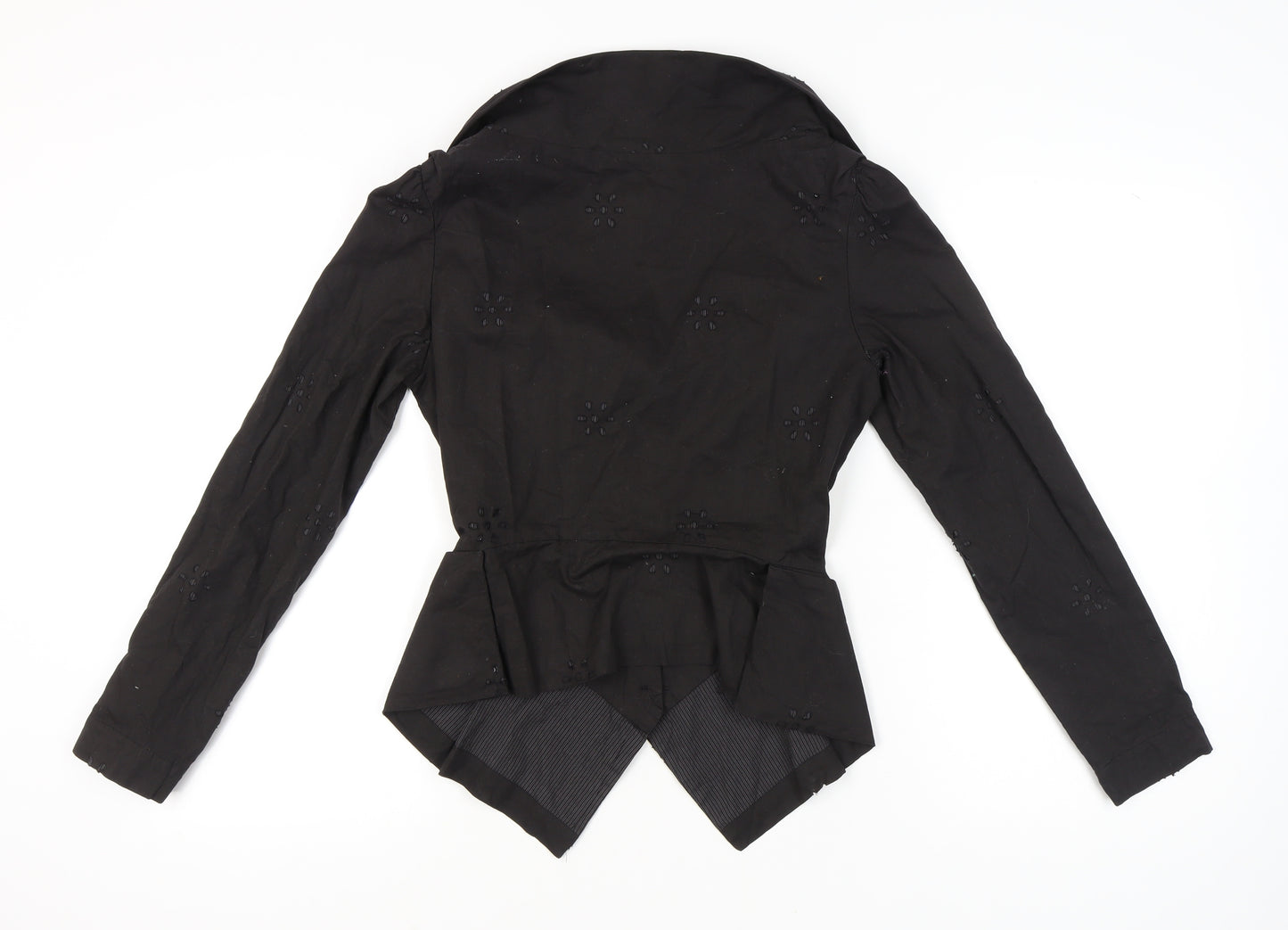 Vivienne Westwood Women's Black Cotton Collared Long Sleeve Blouse Size 16