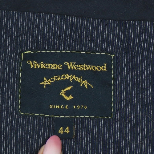 Vivienne Westwood Women's Black Cotton Collared Long Sleeve Blouse Size 16