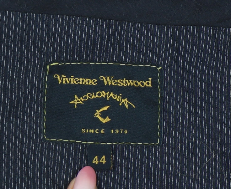 Vivienne Westwood Women's Black Cotton Collared Long Sleeve Blouse Size 16