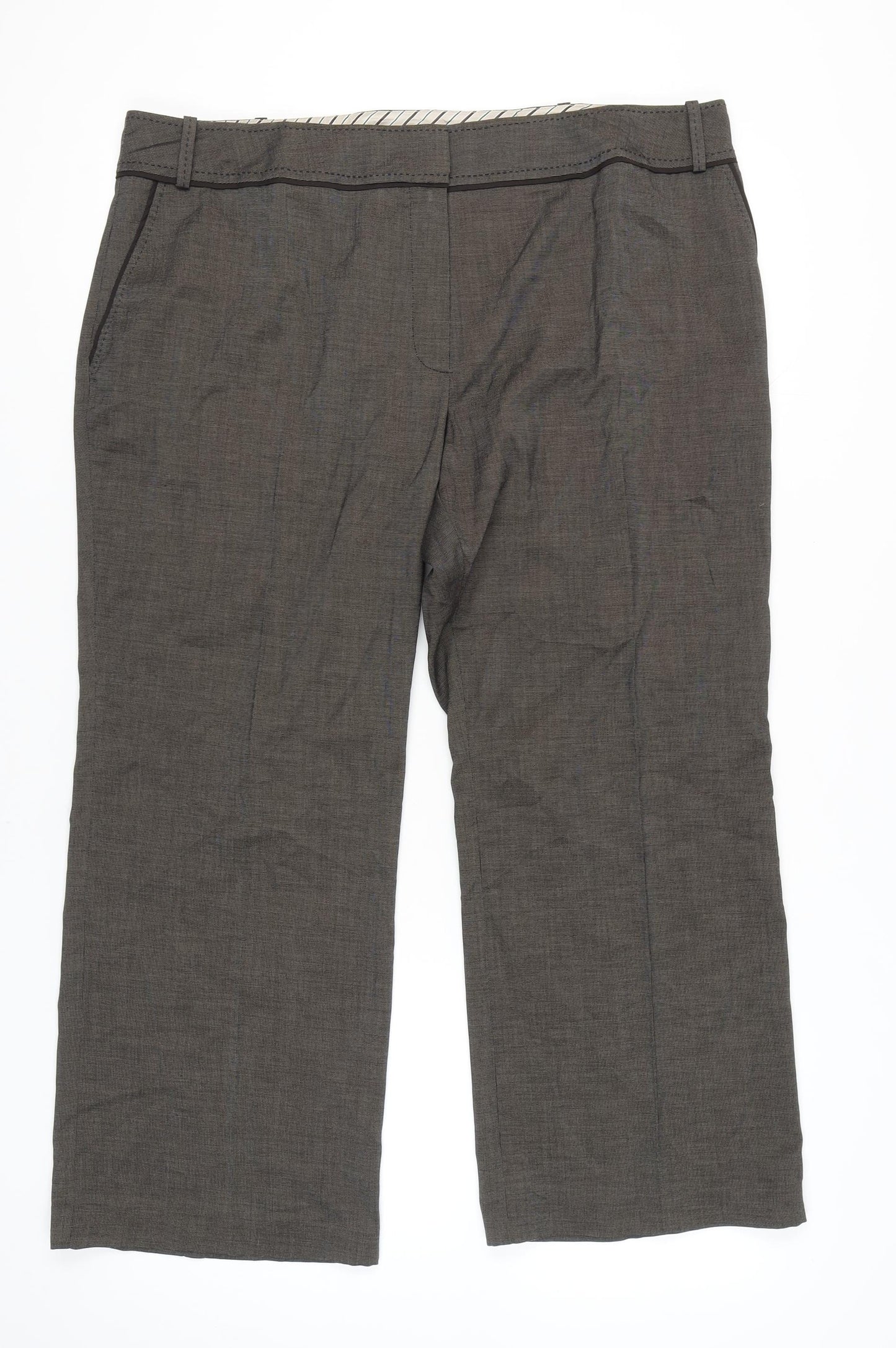 Marks and Spencer Women’s Brown Size 20 Short Straight Leg Trousers