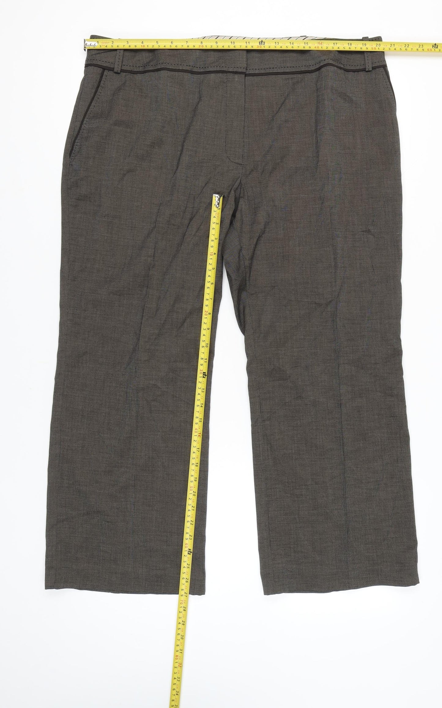 Marks and Spencer Women’s Brown Size 20 Short Straight Leg Trousers