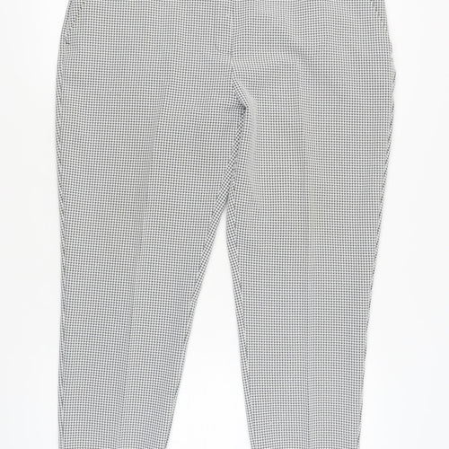 Dorothy Perkins Women's Black Houndstooth Slim Trousers Size 18