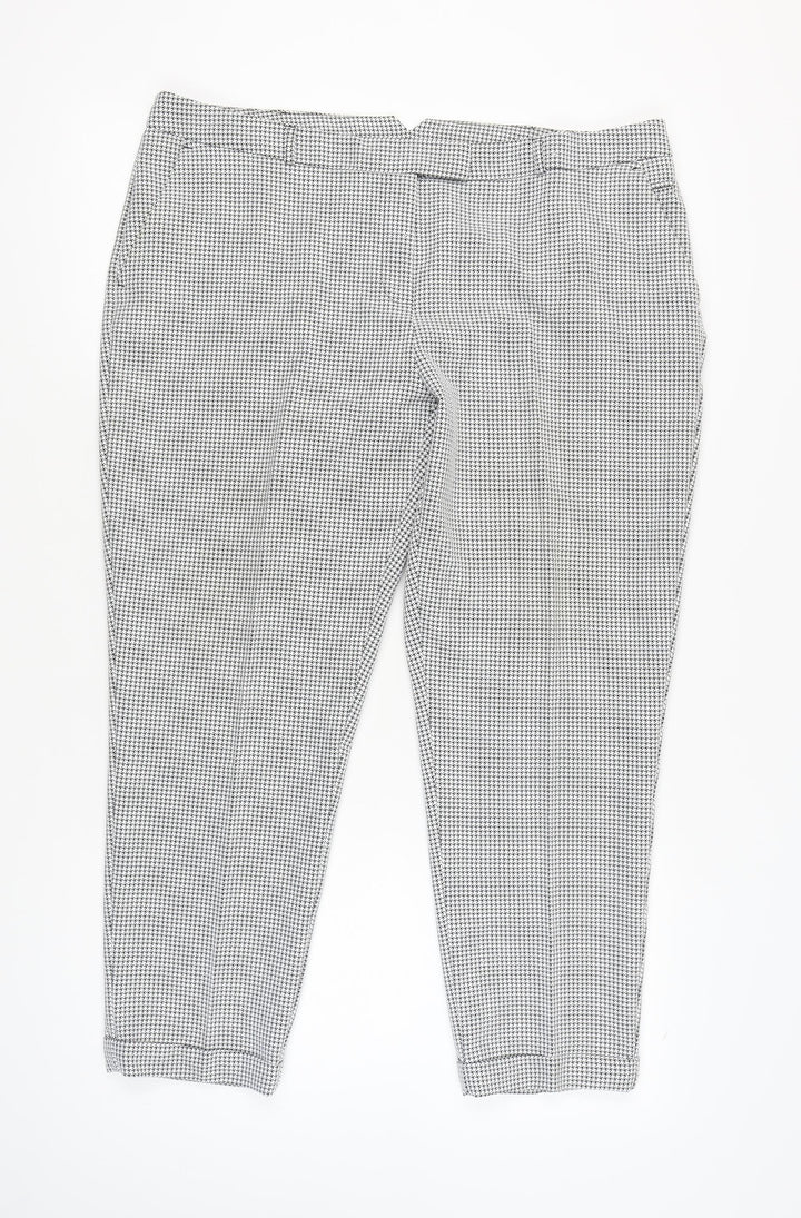 Dorothy Perkins Women's Black Houndstooth Slim Trousers Size 18
