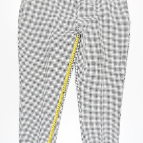 Dorothy Perkins Women's Black Houndstooth Slim Trousers Size 18