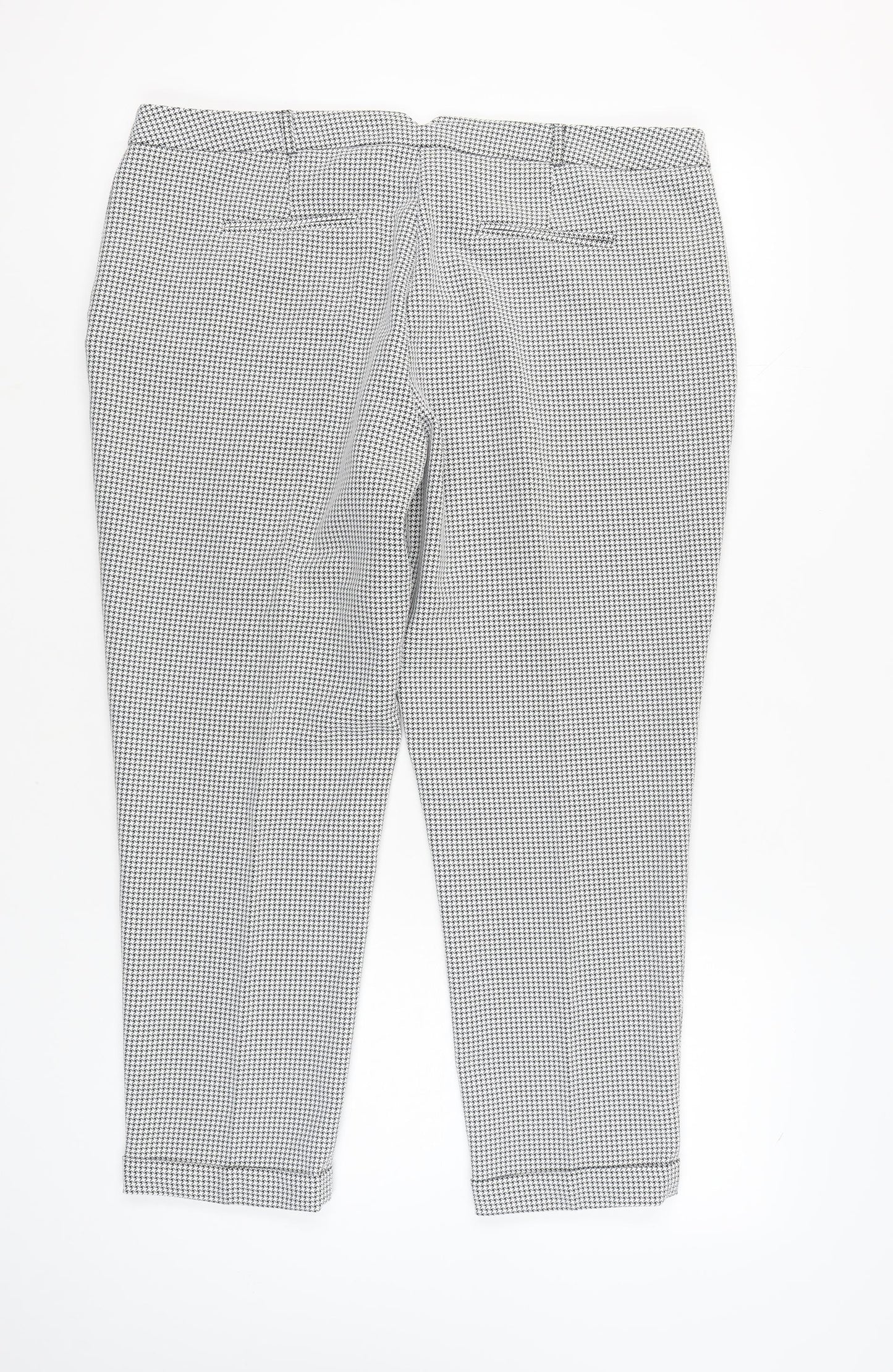 Dorothy Perkins Women's Black Houndstooth Slim Trousers Size 18