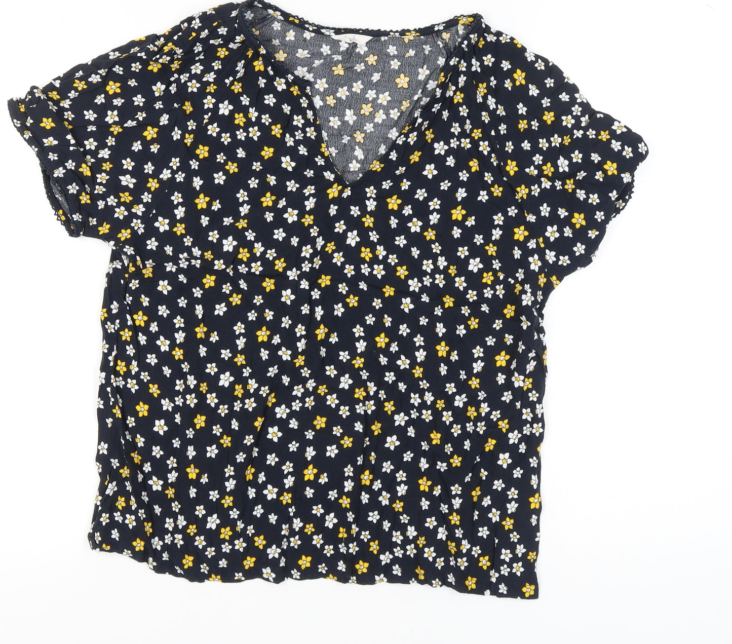 Hush Women's Multicoloured Floral Viscose Blouse Size 14 V-Neck Tunic