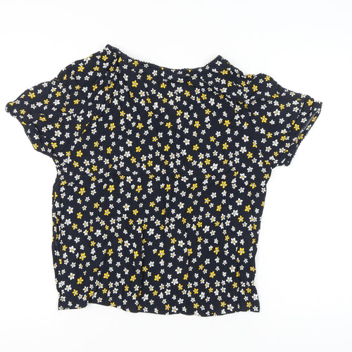 Hush Women's Multicoloured Floral Viscose Blouse Size 14 V-Neck Tunic
