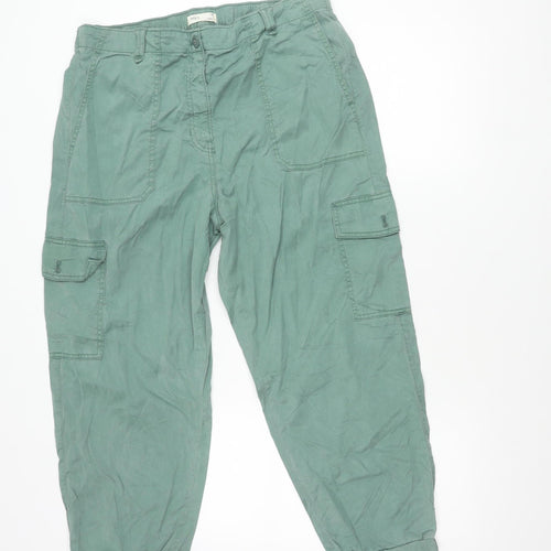 Marks and Spencer Women’s Green Cotton Cargo Trousers Size 12