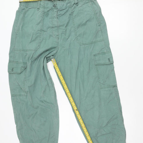 Marks and Spencer Women’s Green Cotton Cargo Trousers Size 12