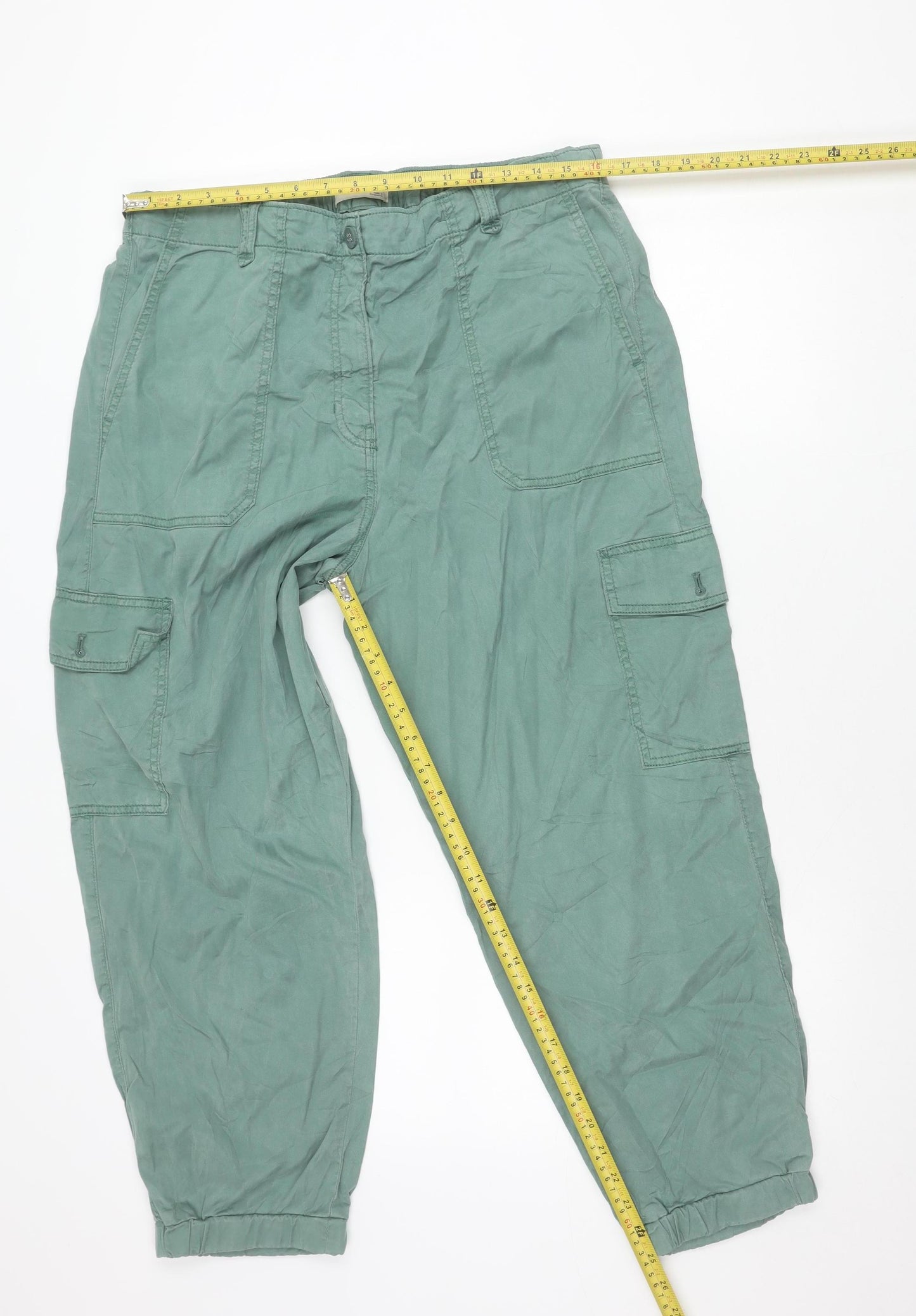 Marks and Spencer Women’s Green Cotton Cargo Trousers Size 12