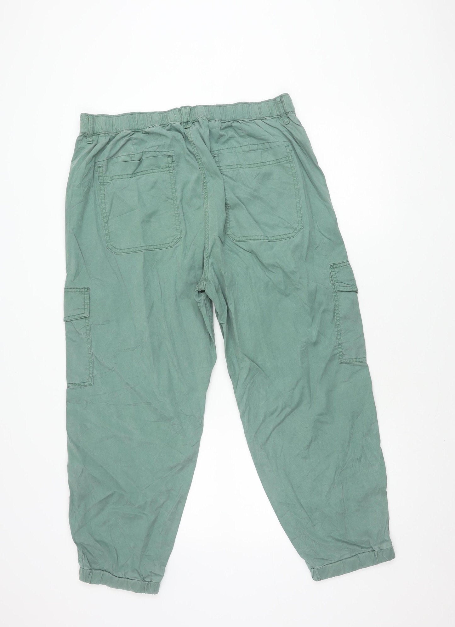 Marks and Spencer Women’s Green Cotton Cargo Trousers Size 12