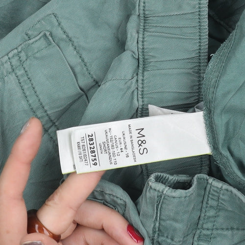 Marks and Spencer Women’s Green Cotton Cargo Trousers Size 12